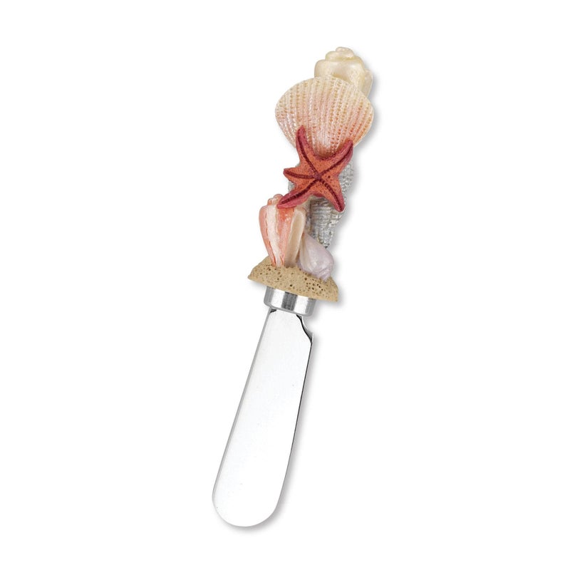 Wine Things Shells on Beach Cheese Spreaders, Hand-Painted Resin Handles with Stainless Steel Blades for Spreading Cream Cheese, Butter, and Jam, Assorted Designs, Set of 4 - Image 4